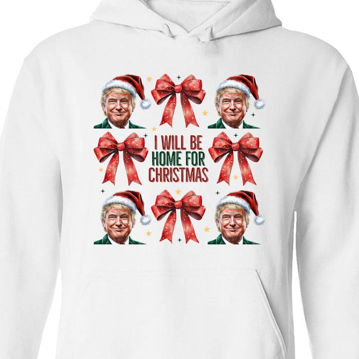 Trump I'll Be Home For Christmas Sweatshirt, Humorous Trump Christmas Sweatshirt, Trump Supporters 2024 Ugly Sweatshirt T1682 - GOP