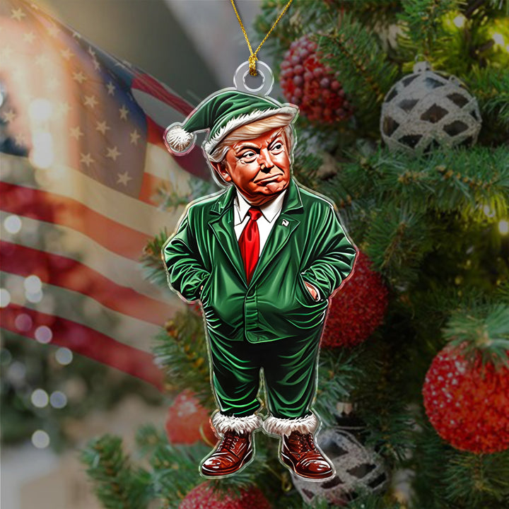 Trump Green Santa, Christmas Trump Acrylic Ornament Christmas Decor - Perfect Holiday Gift Idea HA75 63600