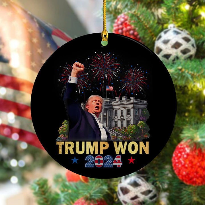 Trump Won Donald Trump US President 47th Ceramic Ornament HO82 65278