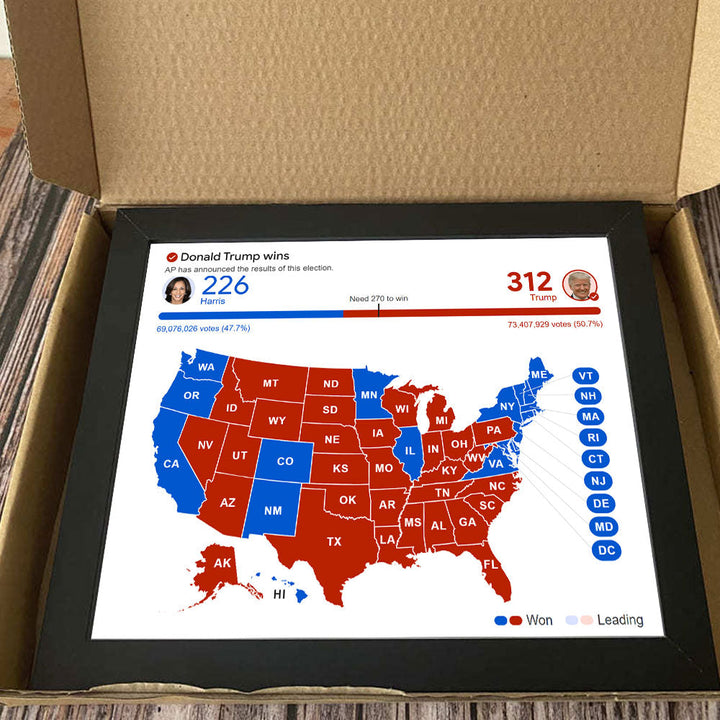 Donald Trump Wins Election Results Picture Frame HO82 65270