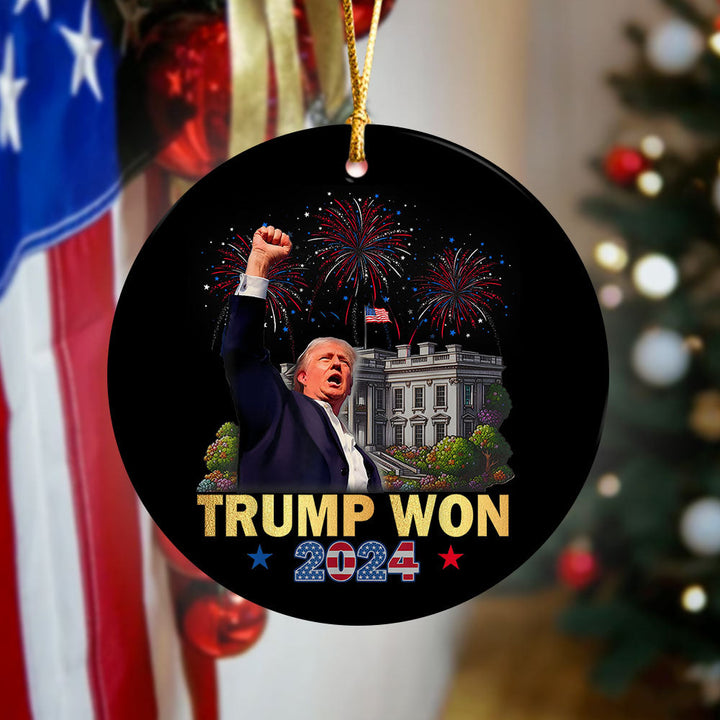 Trump Won Donald Trump US President 47th Ceramic Ornament HO82 65278