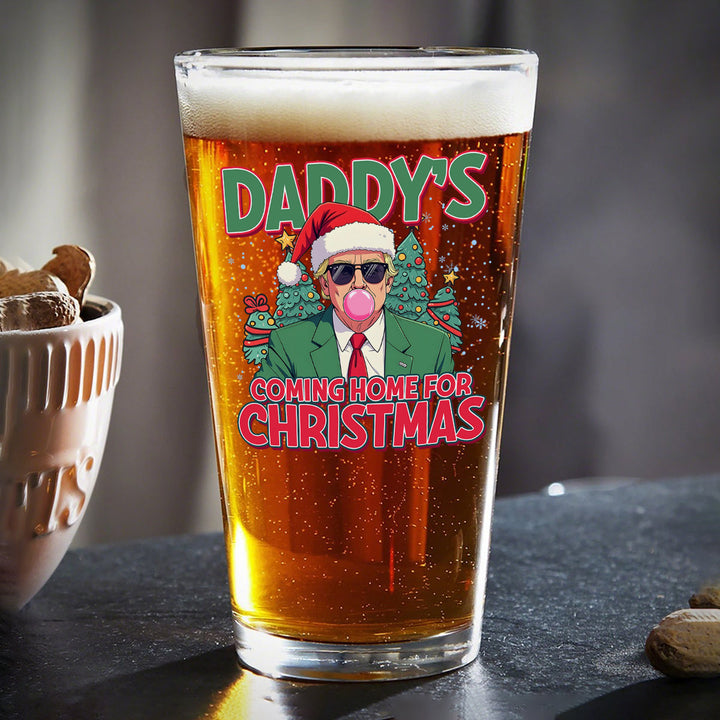 Daddy's Coming Home For Christmas Donald Trump Rock Glass TH10 64071