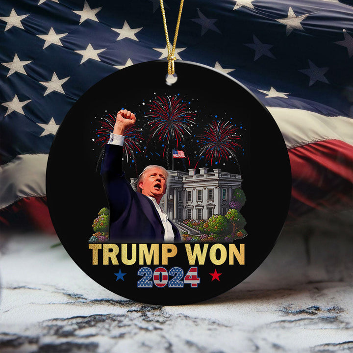 Trump Won Donald Trump US President 47th Ceramic Ornament HO82 65278