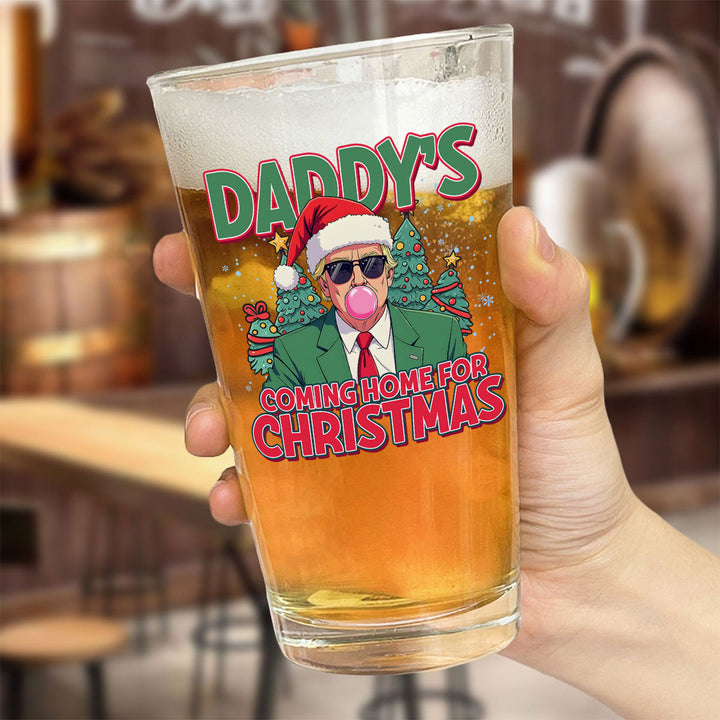 Daddy's Coming Home For Christmas Donald Trump Rock Glass TH10 64071