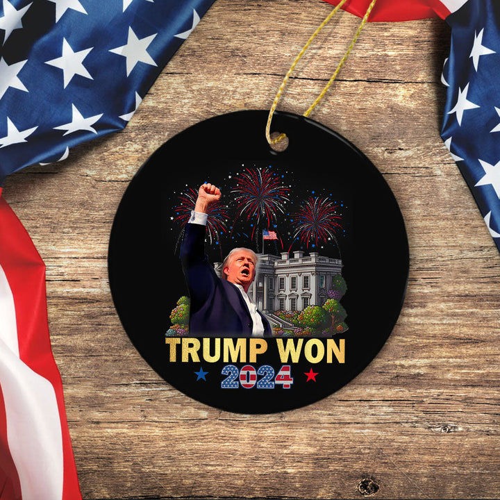 Trump Won Donald Trump US President 47th Ceramic Ornament HO82 65278