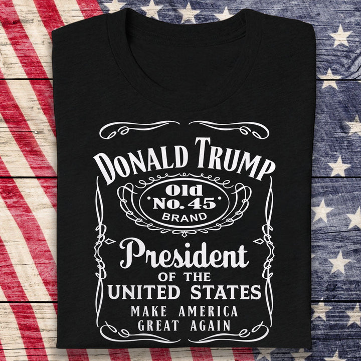 Donald Trump President Of United States Old No.45 Dark Shirt HO82 65282