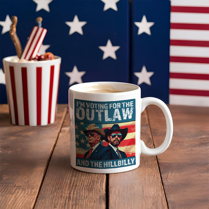 I'm Voting For The Outlaw And The Hillbilly Trump Vance Mug HA75 63628