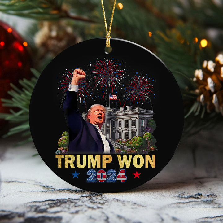 Trump Won Donald Trump US President 47th Ceramic Ornament HO82 65278