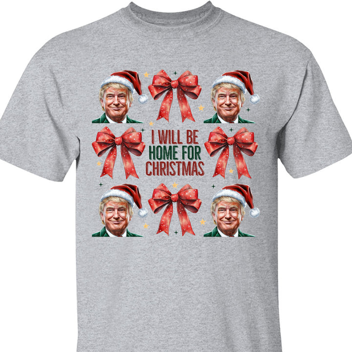 Trump I'll Be Home For Christmas Sweatshirt, Humorous Trump Christmas Sweatshirt, Trump Supporters 2024 Ugly Sweatshirt T1682 - GOP