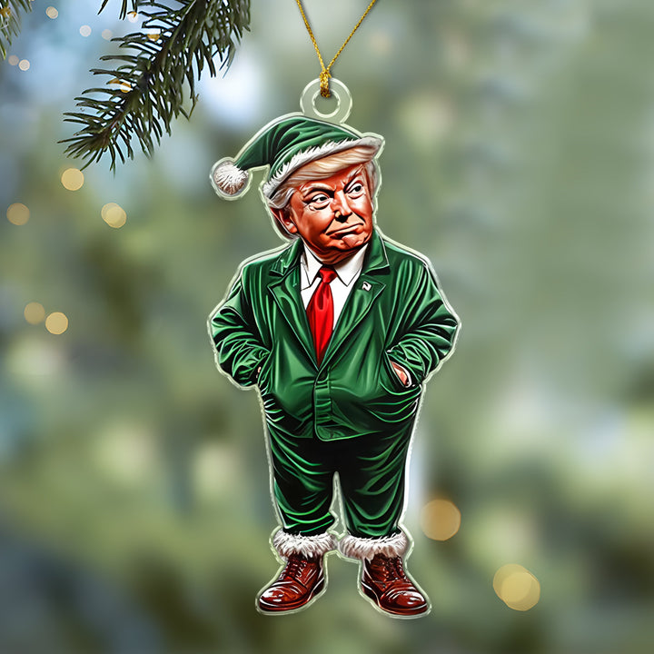 Trump Green Santa, Christmas Trump Acrylic Ornament Christmas Decor - Perfect Holiday Gift Idea HA75 63600