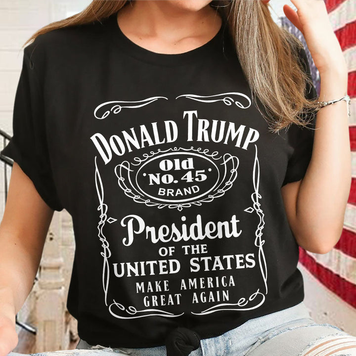 Donald Trump President Of United States Old No.45 Dark Shirt HO82 65282