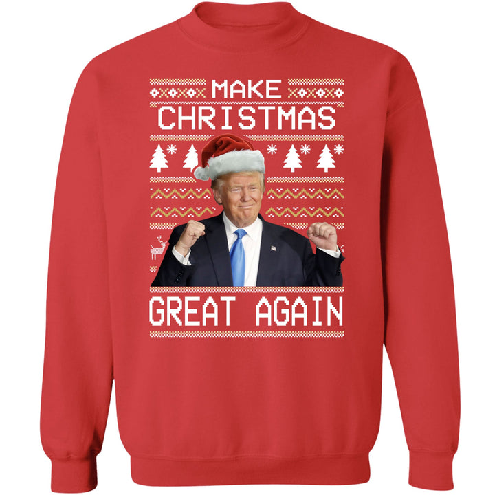 Make Christmas Great Again, Funny Trump Ugly Sweater, Trump 2024 Sweatshirt, Trump Supporters Christmas Sweatshirt T1380 - GOP