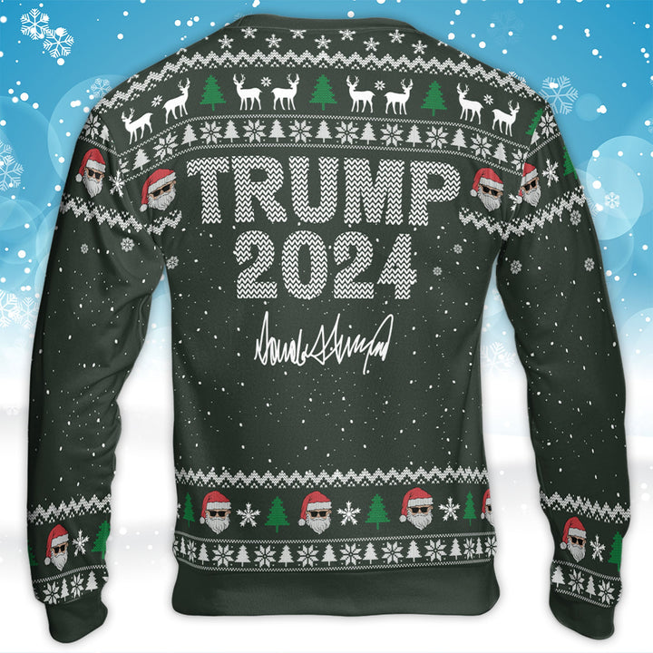 Make Christmas Great Again, Funny Trump Dancing Ugly Sweater, Trump 2024 Christmas All-Over-Printed Sweatshirt C1383 - GOP