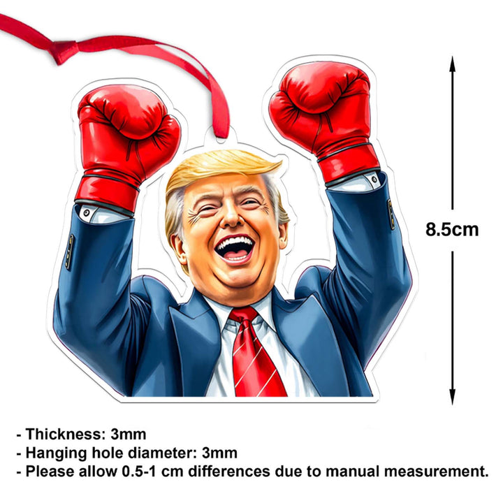 Trump Boxer, Funny Trump Christmas Acrylic Ornament, Perfect for Car & Christmas Tree Decor T1659 - GOP