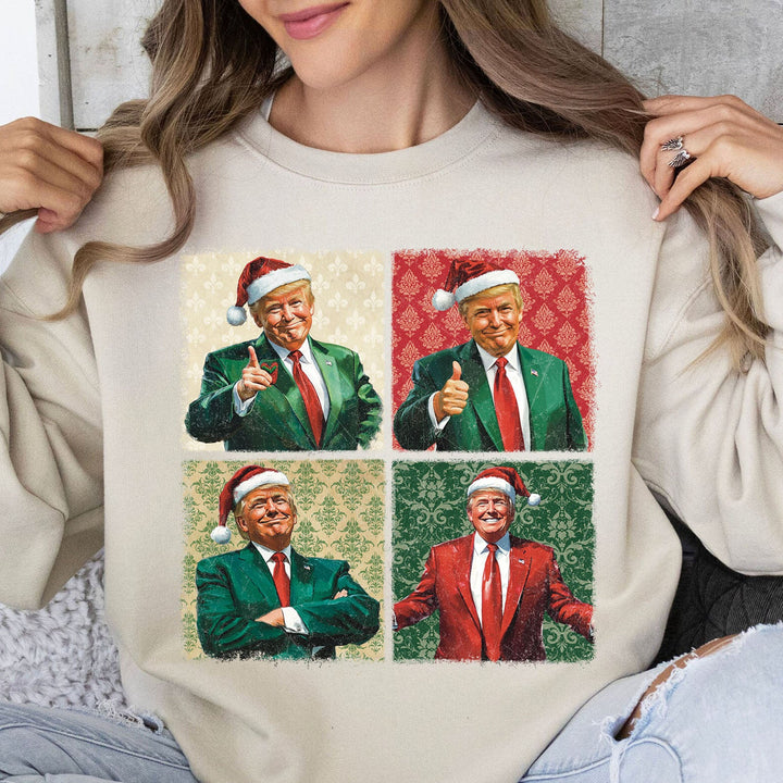 Boho Christmas Trump Sweatshirt, My President Merry Vibes Sweatshirt, Trump Supporters 2024 Ugly Sweatshirt T1680 - GOP