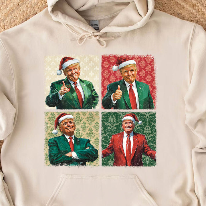 Boho Christmas Trump Sweatshirt, My President Merry Vibes Sweatshirt, Trump Supporters 2024 Ugly Sweatshirt T1680 - GOP