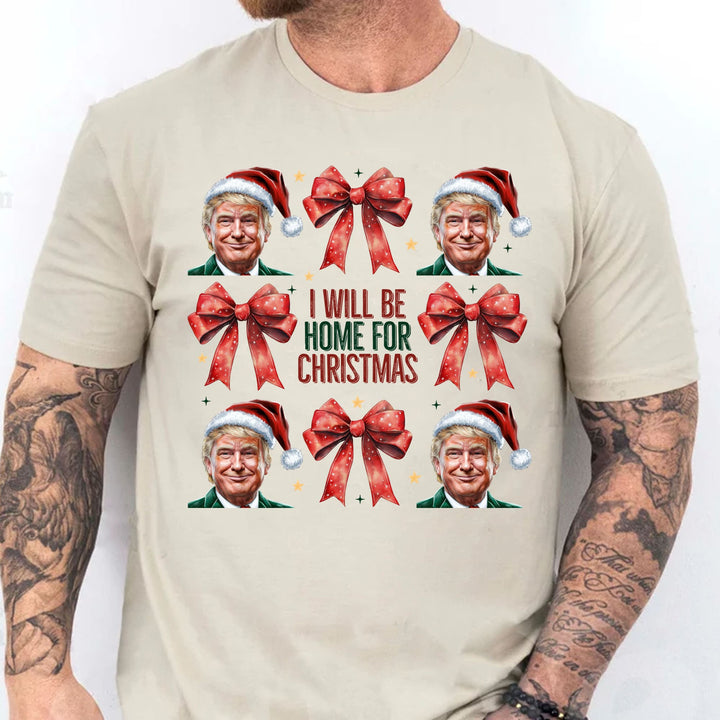 Trump I'll Be Home For Christmas Sweatshirt, Humorous Trump Christmas Sweatshirt, Trump Supporters 2024 Ugly Sweatshirt T1682 - GOP