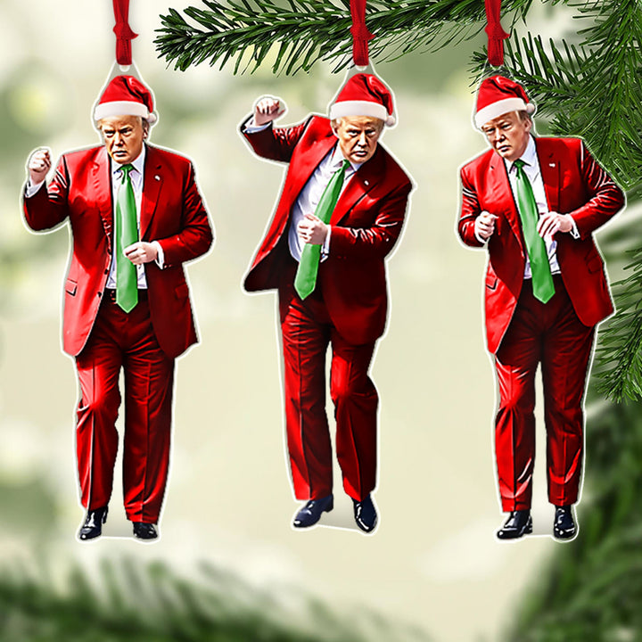 Trump Dancing Ornament, Funny Trump Christmas Acrylic Ornament | Perfect for Car & Christmas Tree Decor T1765 - GOP