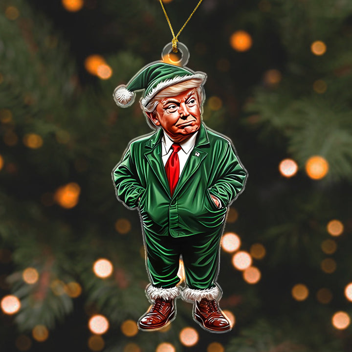 Trump Green Santa, Christmas Trump Acrylic Ornament Christmas Decor - Perfect Holiday Gift Idea HA75 63600