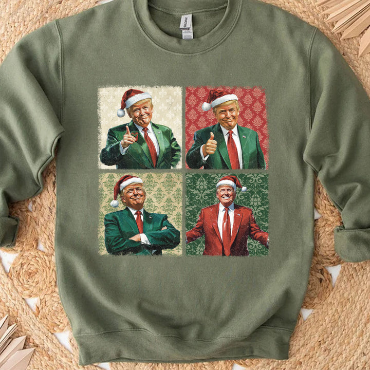 Boho Christmas Trump Sweatshirt, My President Merry Vibes Sweatshirt, Trump Supporters 2024 Ugly Sweatshirt T1680 - GOP