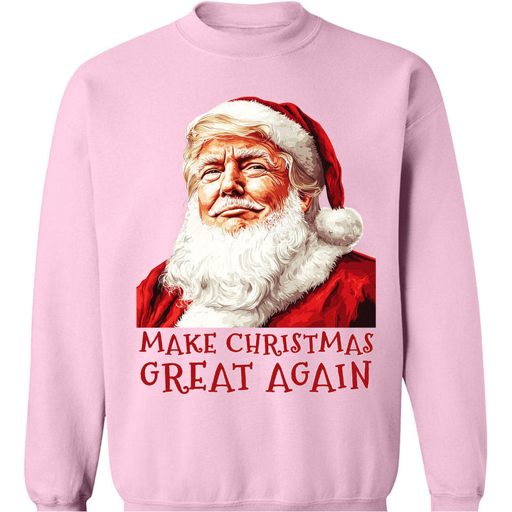 Make Christmas Great Again Sweatshirt, Funny Santa Claus Trump Sweatshirt, Trump Supporters 2024 Ugly Sweatshirt T1681 - GOP