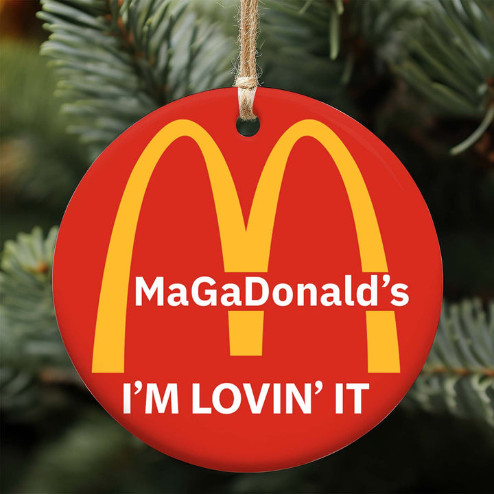 Trump McDonalds, Trendy Republican Ceramic Ornament, Perfect for Car & Christmas Tree Decor T1669 - GOP