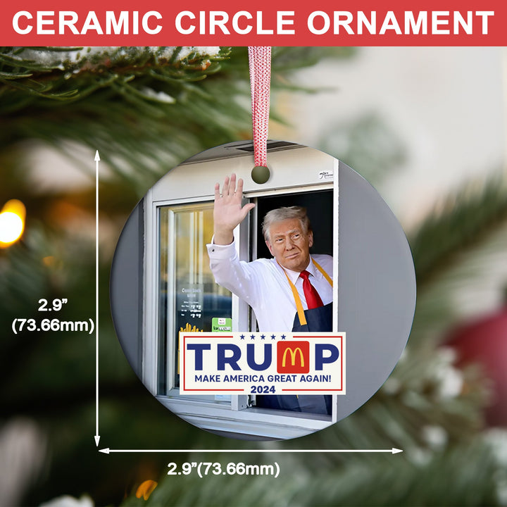 Trump McDonalds, Trendy Republican Ceramic Ornament, Perfect for Car & Christmas Tree Decor T1669 - GOP