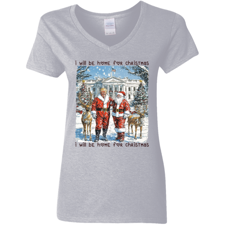 Trump Santa I Will Be Home For Christmas Shirt HA75 63629