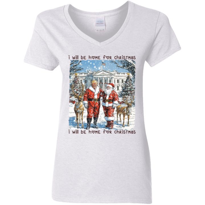 Trump Santa I Will Be Home For Christmas Shirt HA75 63629