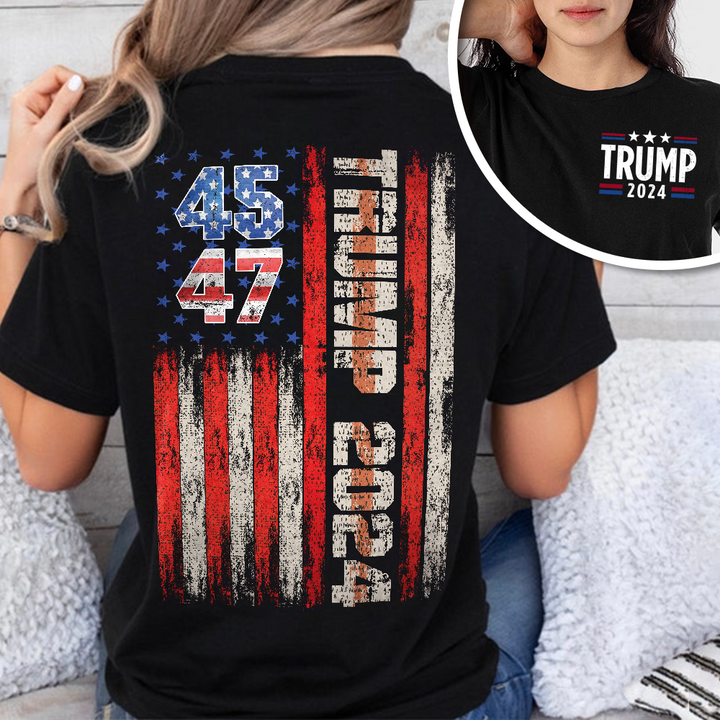 Trump 2024 Flag Front And Back Shirt N304 HA75 62740