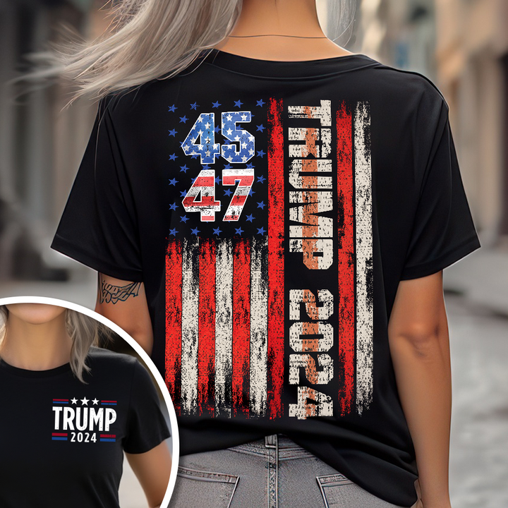 Trump 2024 Flag Front And Back Shirt N304 HA75 62740