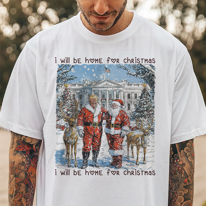 Trump Santa I Will Be Home For Christmas Shirt HA75 63629